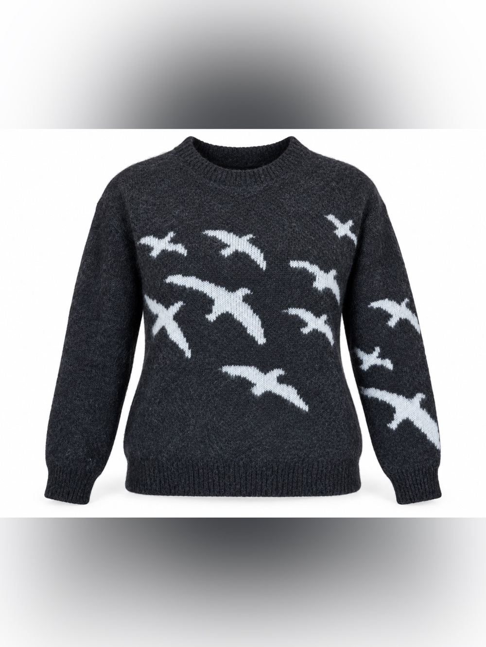 Seagull Mohair Blend Womens Sweater Medium Cozy Soft Fall Crewneck Made in Italy
